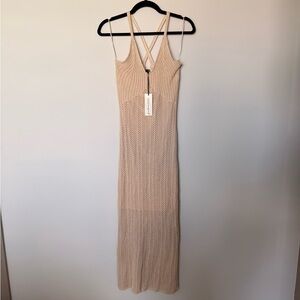 Beige Knit Maxi Dress